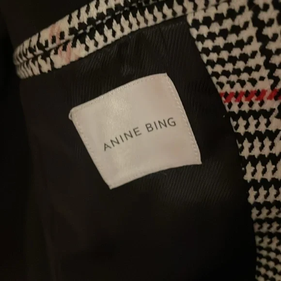 EUC Annine Bing Classic Black and White Checkered Blazer - Picture 3 of 6